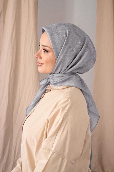 Valentino Orlandi Valen011 Sıena Jacquard Scarf Silver 90 X 90