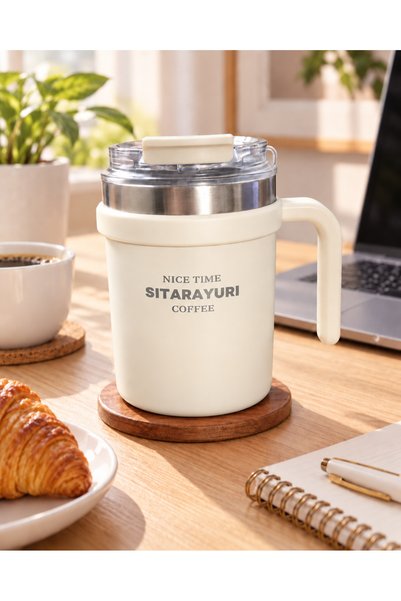 ARVALE 500 ml Dual-Use Stainless Steel Thermos Mug with Lid – Leak-Proof Trav...
