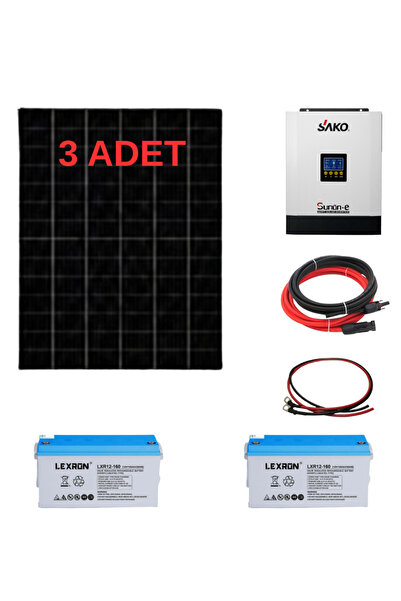 Entech Enerji Bağ Bahçe Karavan için Jel Akülü Hazır Paket Solar Güneş Enerji Sistemi(Paket 2)