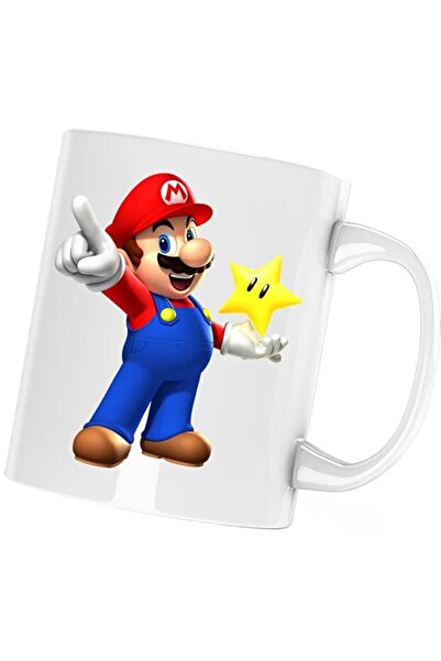 INOVATIX Cana Super Mario Bros 3D Star Minecraft World, albă, 330 ml