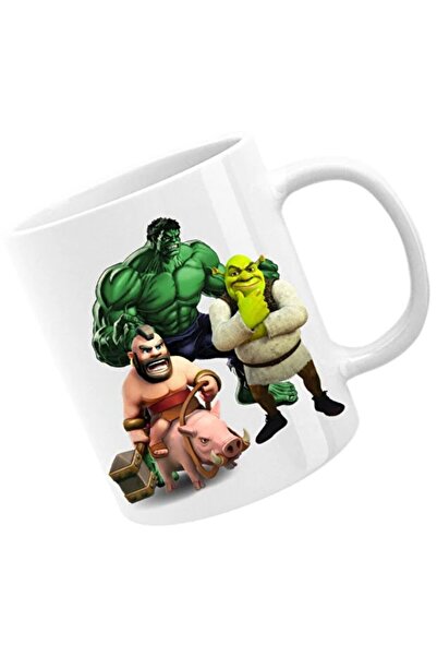 INOVATIX Cana Hulk Shrek Clash of Clans Pig Ride Survival, albă, 330 ml