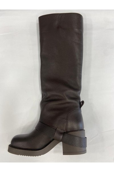 MARCO ROCCO Genuine Leather Buckle Belt Detailed Women's Boots