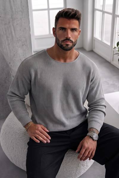bozdemirtshirt Kare yaka Oversize Geniş Kalıp Triko (2591)