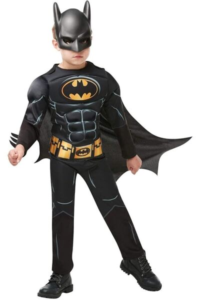 Rubie'S Costume Co Rubie's Official Batman Black Deluxe Child's Costume, Supe...
