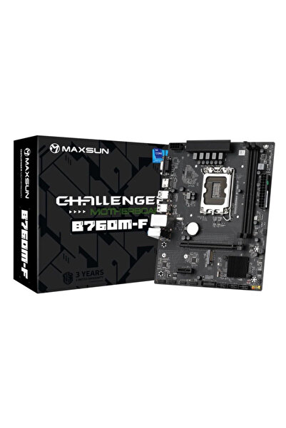 MAXSUN Challanger B760M-F LGA1700 DDR4 4266 Mhz M.2 HDMI mAtx Intel Anakart MS-CHL-B760M-F