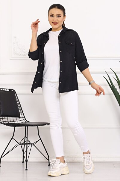 KEJAN TEKSTİL Kejan Battal Shirt Black