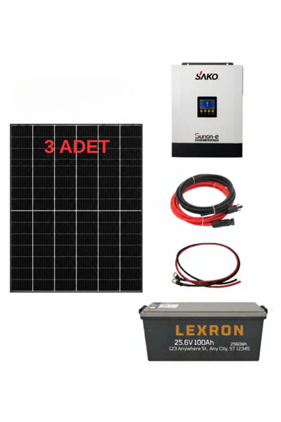 Entech Enerji Bağ Bahçe Karavan için Lityum Akülü Hazır Paket Solar Güneş Enerji Sistemi(Paket 10)