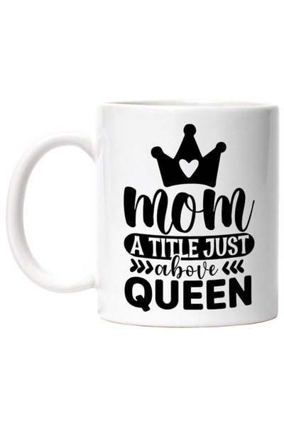 INOVATIX Personalized white mug, a royal crown Mom, a title just above queen ...