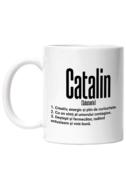 INOVATIX Personalized white mug, Name Catalin, With, Creative, Energetic, Cur...