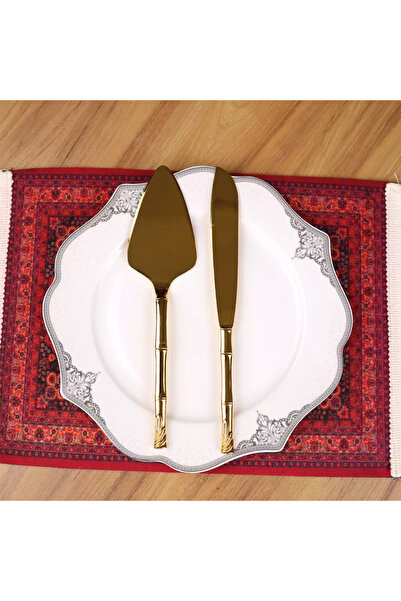 Al Hadaya Mall Elegant Dessert Knife Set - Gold - 2 Pieces - 26 cm