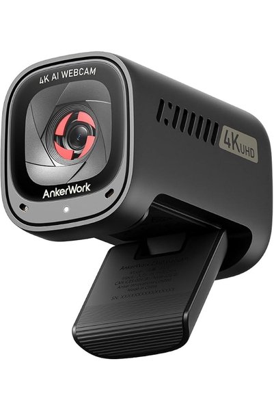 Anker Stuy كاميرا ويب AnkerWork C310 4K للكمبيوتر الشخصي، 12 ميجابكسل، ضبط تل...