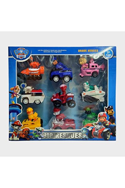 OEM Set de 9 figurine detașabile Paw Patrol cu mașini