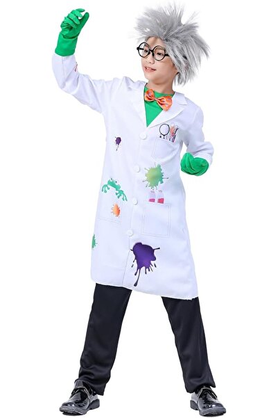 Generic Scientist Costume Lab Coat Explorer Character Dress Up Outfit with Wi...