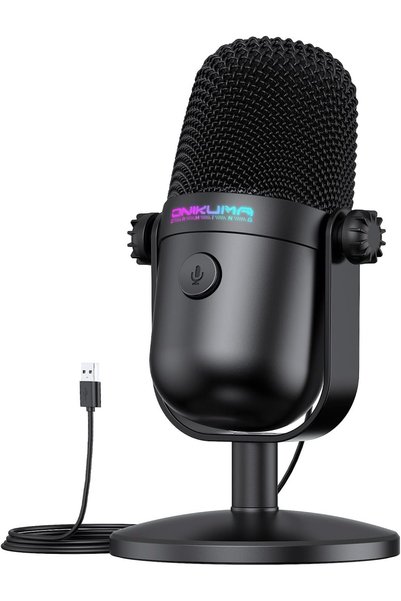 GENERAL ميكروفون مكثف USB للألعاب من ONIKUMA، ميكروفون USB صغير، ميكروفون للك...