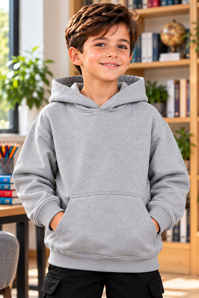 ZİYMO Boys' Hooded Oversized Sweatshirt with Kangaroo Pocket