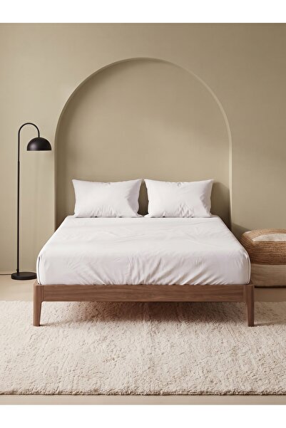 Rivaİstanbul White Cotton Double Fitted Sheet 160X200