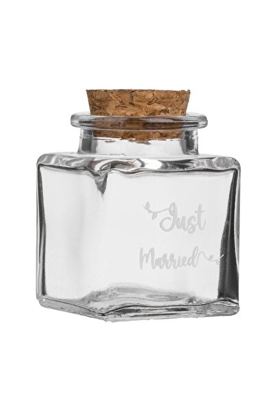 OEM Sticla Nunta Patrata "Just Married" 50ml, 4.3x4.3x6cm, pentru Marturii