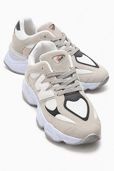 CCWAY AYAKKABI W-Li Connected Piece Leather Women's Sports Shoes Gray Smoke