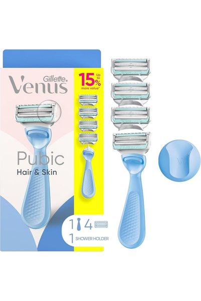 Gillette Venus ماكينة حلاقة نسائية لشعر الجسم والبشرة، مقبض ماكينة حلاقة + 4 ...
