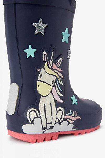 Next Baby – Μπότες χειμερινού και βροχής για κορίτσια με μπλε ναυτικό χρώμα μονόκερος