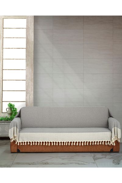 Genç Uludağ Uludağ Hand Tie Armchair Cover Gray