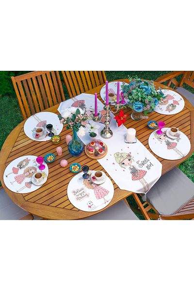 Realhomes Σετ 6+1 Cute Girls Special Design Flat Runner