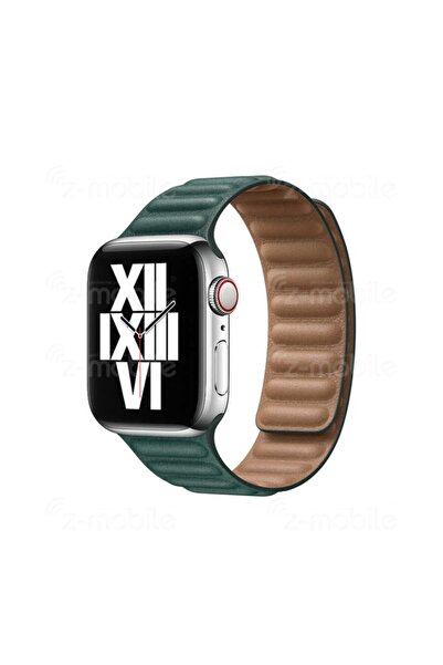 ZMOBILE Apple Watch 7 45 Mm Manyetik Baklalı Model Deri Kayış Kordon