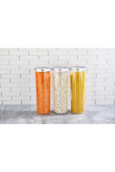 VİP AHMET Luxury Storage Container, Chrome Lid - 3X1750 ml