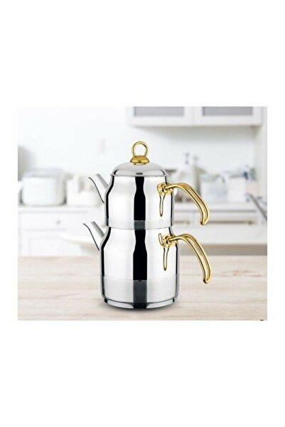 Lines Çelik Ayperi 2no Mini Boy Gold Saplı Çaydanlık Tkm