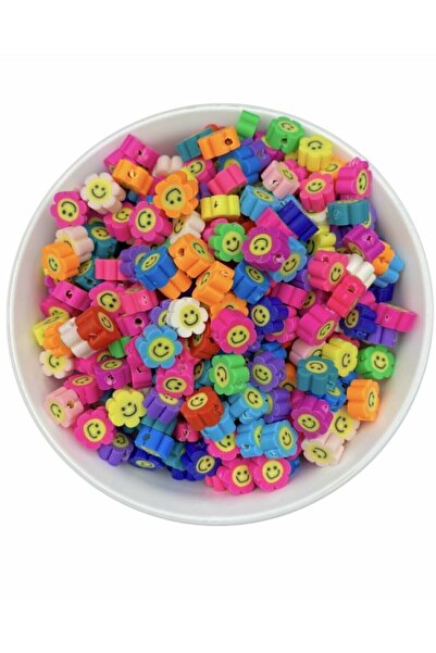 Boncuk 25 قطعة 10 ملم بوليمر كلاي فيمو مختلط اللون زهرة مبتسمة / ديزي يضحك، م...