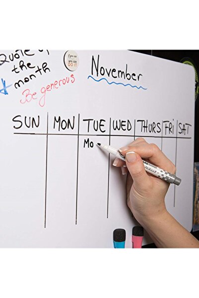 Dünya Magnet Mıknatıslı Manyetik Beyaz Tahta - 25cm X 35cm Katlanabilir Silinebilir Yazı Mesaj Tablosu + 2 Kalem