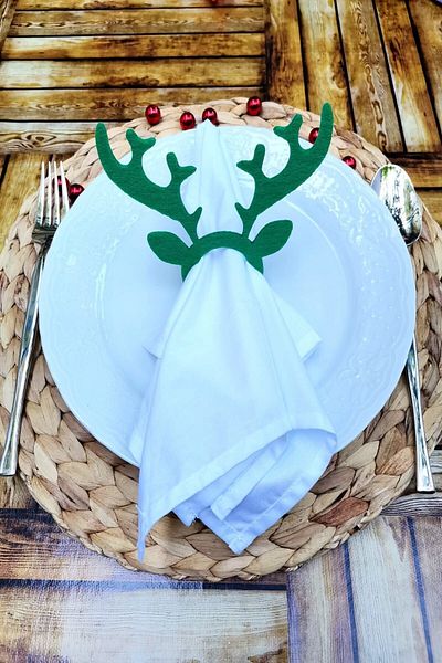 Emtory Home 6 Πράσινα Διακοσμητικά Δαχτυλίδια Χαρτοπετσέτας Ελάφια