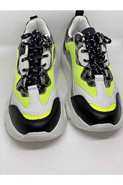 Jabi Kadın Zare Fosforlu Bağcıklı Rahat Spor Ayakkabı