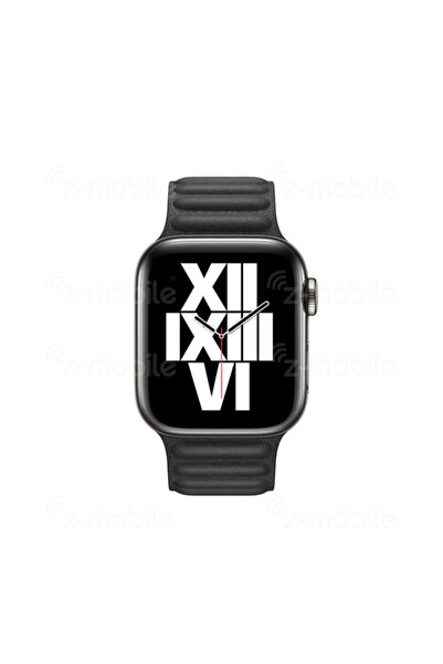 ZMOBILE Apple Watch 7 45 Mm Manyetik Baklalı Model Deri Kayış Kordon