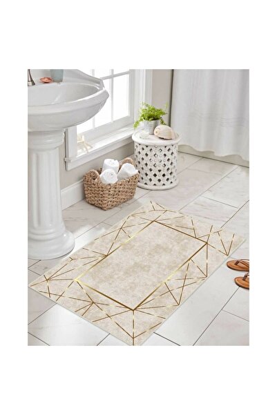 Resmiro 40x60 Alya Gold Dijital Baskılı Tekli Banyo Paspası
