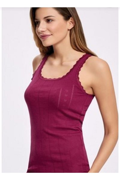 Tutku Meri Shop 2 bucăți Jacquard curea groasă Atlet Cherry