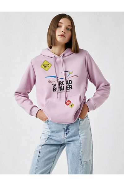 Koton Warner Bros Licensed Hooded Printed Sweatshirt with Pocket