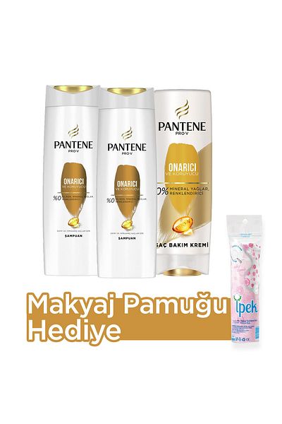 Pantene 400 ml x 2 Repairing and Protective Shampoo - Hair Care Cream 360 ml Makeup Cotton
