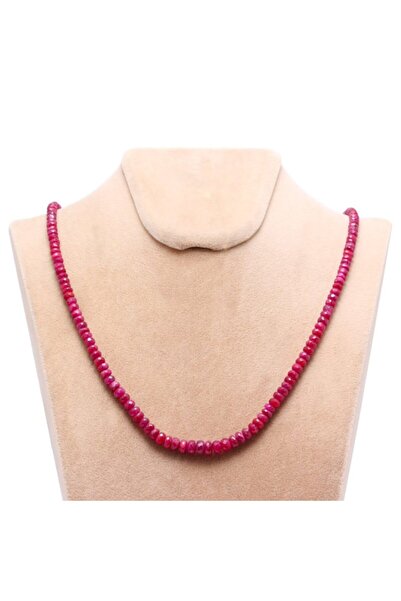 Haşimi Doğaltaş Yakut Doğal Taşlı Dizi Kolye