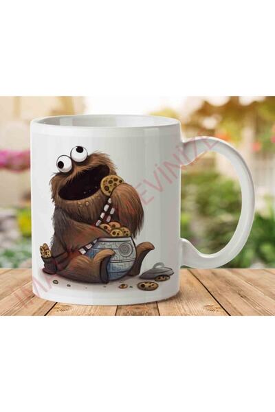 ART HEDİYE كوب كوكي مونستر بني مطبوع على الجانبين