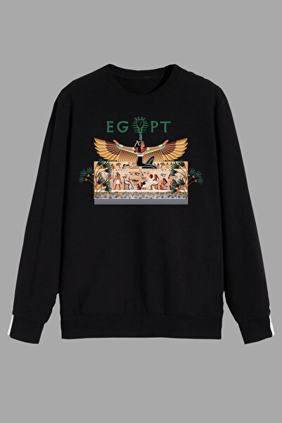 perseusshopping Ancient Egypt Egyptian Pharaoh Printed Black Unisex Sweatshirt