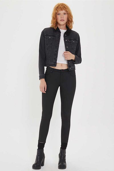 Lee Cooper Women's Freda 6 Fur Jacket Denim 201 LCF131002