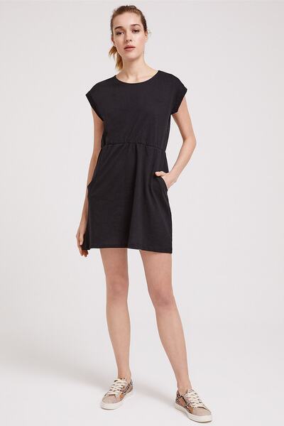 Lee Cooper Women's Ruby O Neck Dress Black 202 LCF244002