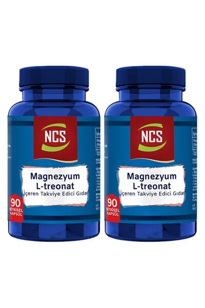 NCS L-threonate Magnezyum Vejeteryan 90 Bitkisel Kapsül 2 Kutu