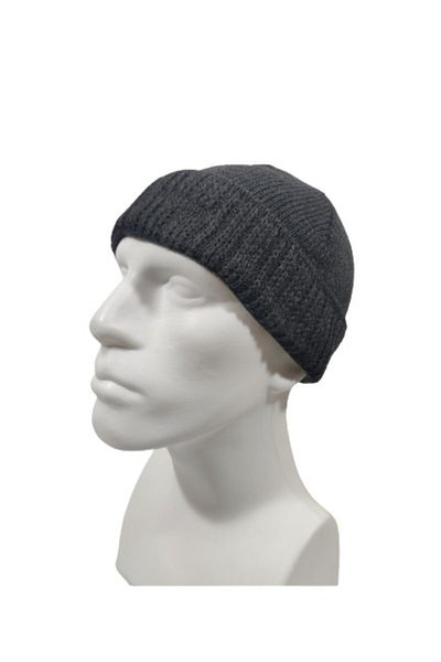 PAKER GİYİM Anthracite Knitwear - Winter Folded, Thick Wool Siberian Beret