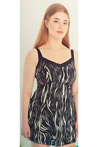 Sunsurf Plus Size Dress Swimsuit Black