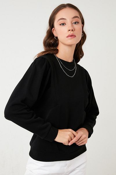 Lela Дамски пуловер с кръгло деколте, памучен, плетен, 601ms0183