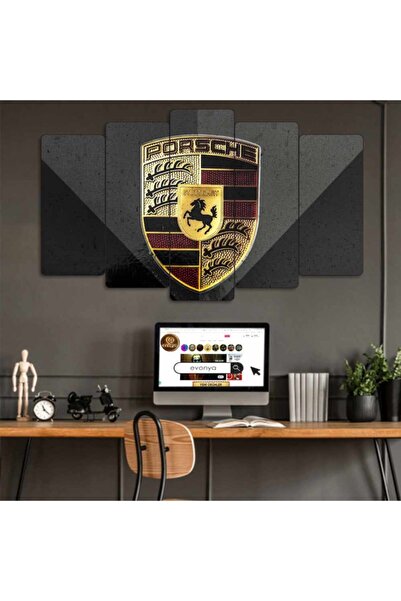 EVLOYA Porsche - 5 Parçalı Araba Tablo