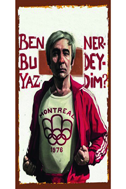 hediyeniburadabul Ξύλινη αφίσα σχεδιασμού της Τουρκικής Κινηματογραφίας Yeşil...