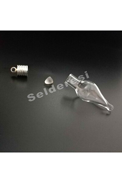 Selderesi 1 Adet Damla Gözyaşı Model Minik Boş Cam Kolye Ucu